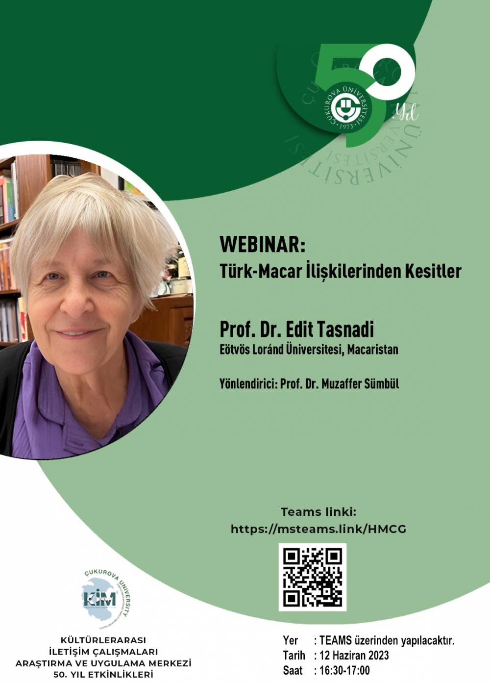 KİM Webinar: Prof. Dr. Edit Tasnadi - Türk Macar İlişkilerinden Kesitler