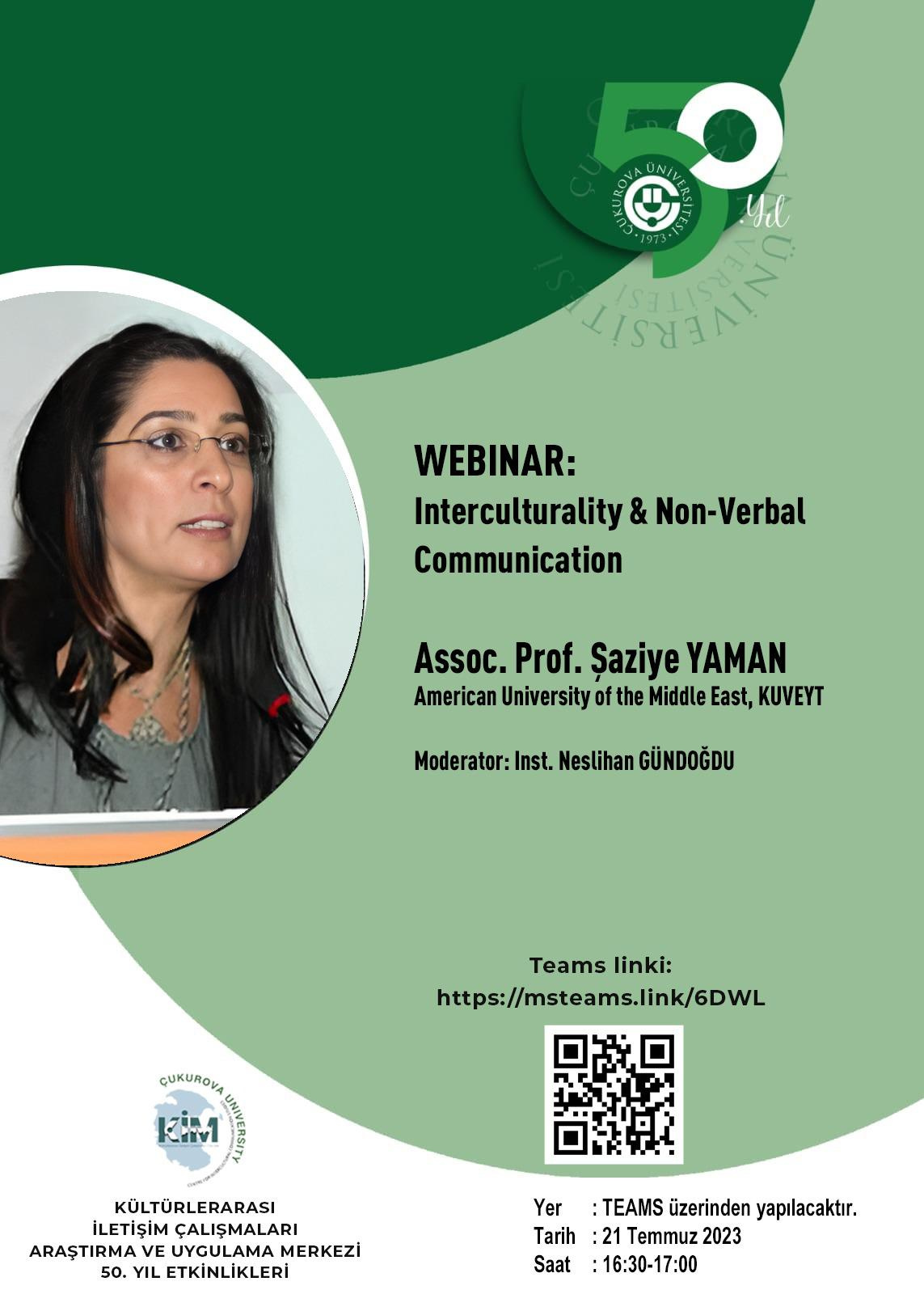 KİM Webinar: Doç.Dr. Şaziye Yaman - Interculturality & Non-Verbal Communication