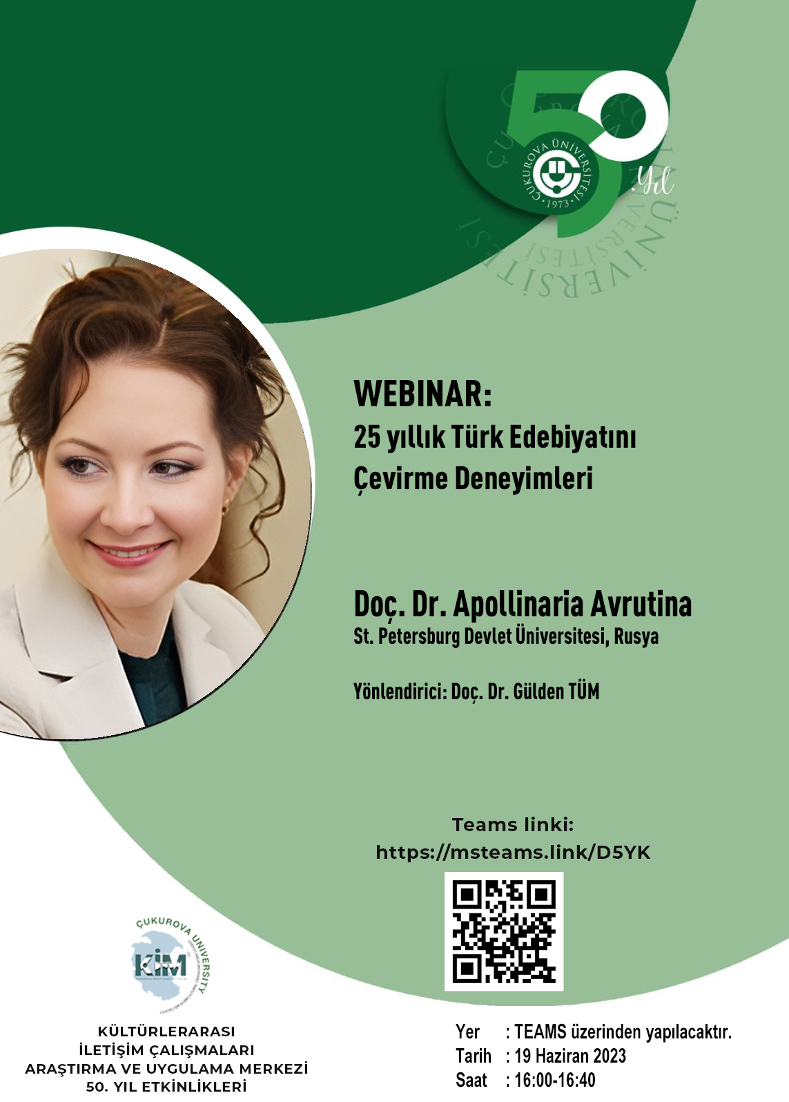 KİM Webinar: Doç. Dr. Apollinaria Avrutina - 25 yıllık Türk Edebiyatını Çevirme Deneyimleri