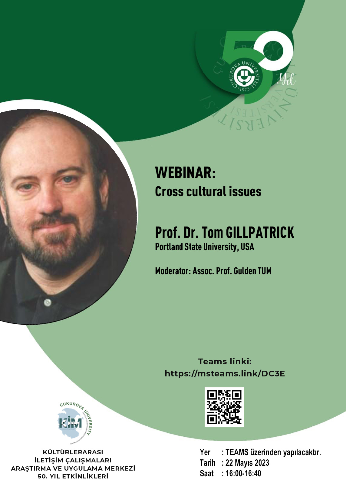 KİM Webinar: Prof. Dr. Tom Gillpatrick - Cross cultural issues